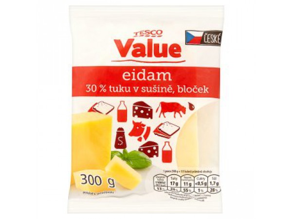 Tesco Value Эдам полутвердый сыр 30  300 г